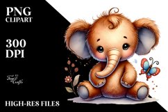 Vibrant Old Plush Elephant Brownish PNG Product Image 2