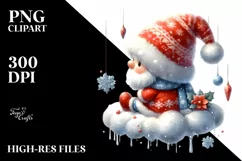 Christmas Gnomes in Snowy Cloud PNG Product Image 1