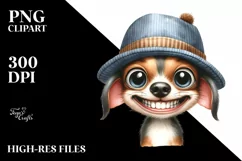 Funny Baby Dog with Hat Clipart, High-Resolution PNG Product Image 1