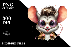 Funny Baby Mouse with Cool Hair PNG Product Image 2