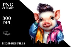 Cute Baby Pig Posing Like a Model PNG Product Image 3