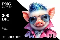 Cute Baby Pig Posing Like a Model PNG Product Image 3