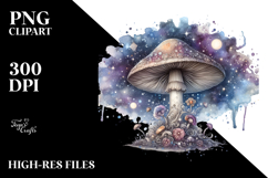 Detailed Mystical Celestial Mushroom, Transparent PNG Product Image 2