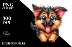 Cute German Shepherd, Watercolor PNG Product Image 2