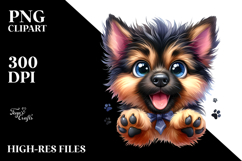 Cute German Shepherd, Watercolor PNG Product Image 2