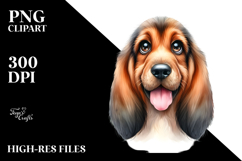 Cute Bloodhound, Watercolor PNG Product Image 2