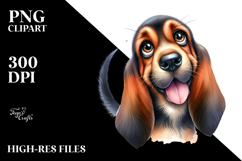 Cute Bloodhound, Watercolor PNG Product Image 2