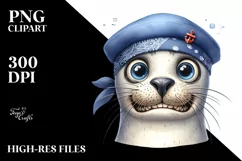 Seal with Hat Bandana and Goofy Smile | Sublimation Clipart Product Image 1
