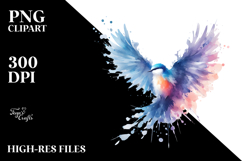 Colorful Bird Painting with Splashes, PNG Product Image 2