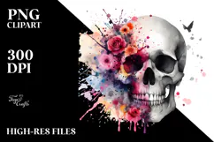 Skull Made of Splashes, Digital PNG Product Image 2