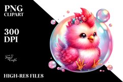 Colorful Rooster in Soap Bubble PNG Product Image 2