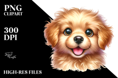 Cute Baby Golden Retriever, Watercolor PNG Product Image 2