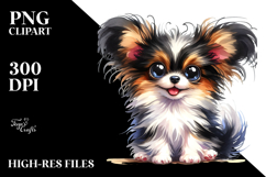 Cute Baby Papillon, Watercolor PNG Product Image 2