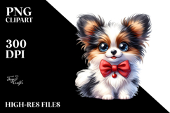 Cartoon Baby Papillon Watercolor PNG Product Image 2