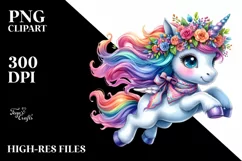 Vibrant Cute Unicorn Clipart, High-Resolution PNG Product Image 3