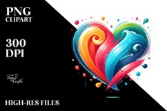 Colorful Heart, PNG Product Image 2