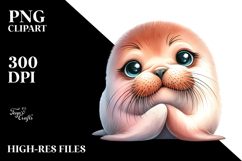 Energetic Baby Walrus PNG Product Image 2