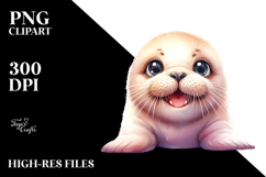Energetic Baby Walrus with Smiling Look PNG Product Image 2