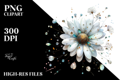 Glossy Daisy with Metalic Insertions, Transparent PNG Product Image 2