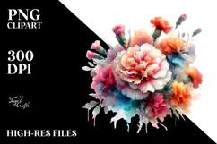 Colorful Carnation PNG Product Image 2