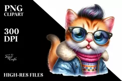 Cute Baby Cat Posed for Winter PNG Product Image 3