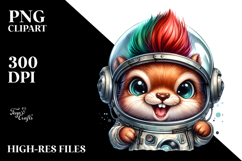 Punk Squirrel Watercolor, PNG Product Image 2
