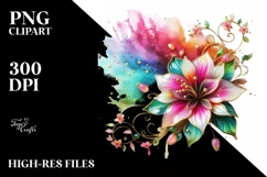 Watercolor Luxury Flower Splash Clipart Product Image 1
