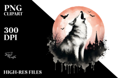 Halloween Wolf Howling PNG Product Image 2