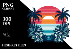 Retro Tropical Sunset PNG Product Image 2