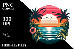 Retro Tropical Sunset PNG Product Image 2