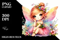 Colorful Watercolor Fairy PNG Product Image 1