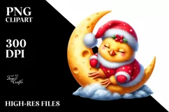 Baby Chicken Whimsical Cute Christmas Clipart Product Image 3