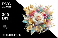 Watercolor Abstract Colorfull Bouquet Clipart Product Image 3