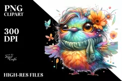 Colorful Baby Hummingbird PNG Product Image 1