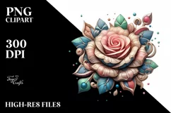 Pastel Wooden Rose Stained | Sublimation | Clipart Product Image 3