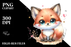 Cute Energetic Baby Fox, High-Res PNG Product Image 2