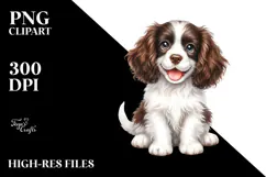 Watercolor Cute English Springer Spaniel, Transparent PNG Product Image 2