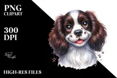 Cute English Springer Spaniel with Big Eyes PNG Product Image 2