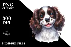 Cute English Springer Spaniel with Big Eyes PNG Product Image 2