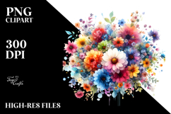 Colorful Flower Painting with Flowers, PNG Product Image 2