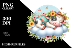 Sleeping Baby Cow | Sublimation | Clipart Product Image 2