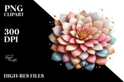 Glossy Dahlia with Golden Insertions | Sublimation | Clipart Product Image 3