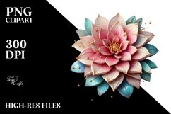 Glossy Dahlia with Golden Insertions | Sublimation | Clipart Product Image 3