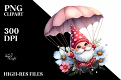 Cute Gnome Air Parachute | Clipart Product Image 3
