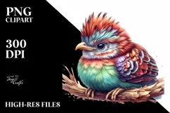 Vibrant Watercolor Baby Chachalaca Clipart Product Image 3