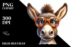 Funny Donkey Portrait with Sunglasses | Clipart Product Image 1