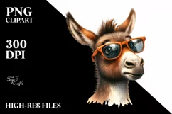Funny Donkey Portrait with Sunglasses | Clipart Product Image 1