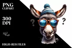 Funny Donkey Portrait Sunglasses Clipart Product Image 1