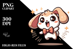 Cute Bunny with Sparkling Eyes, Transparent PNG Product Image 2