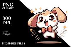 Cute Bunny with Sparkling Eyes, Transparent PNG Product Image 2